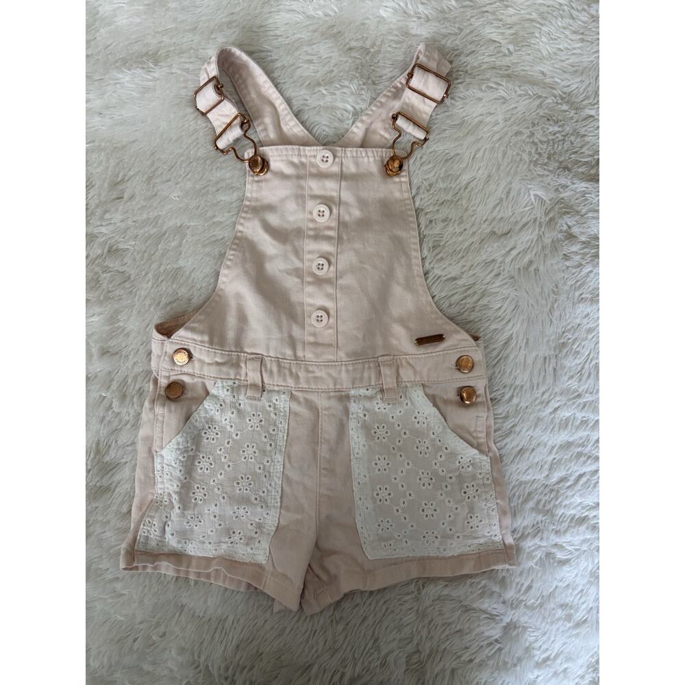 Tahari Girls Sz. 4T Pale Pink Overall Shortall Outfit. Adorable, Grt Shape